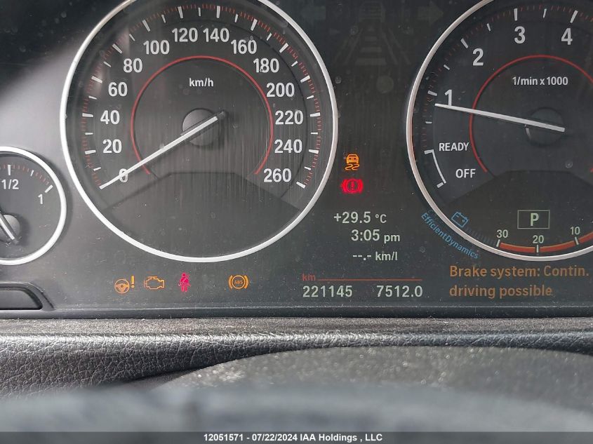 2012 BMW 3 Series VIN: WBA3A5C54CF257675 Lot: 12051571