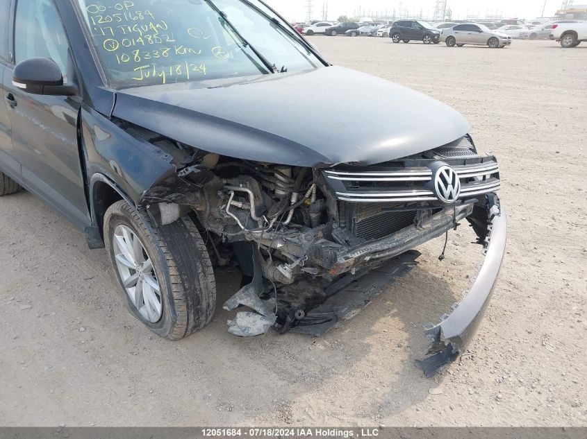 2017 Volkswagen Tiguan VIN: WVGNV7AXXHK014852 Lot: 12051684