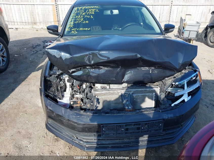 2016 Volkswagen Jetta Sedan VIN: 3VW267AJ1GM385743 Lot: 12051882