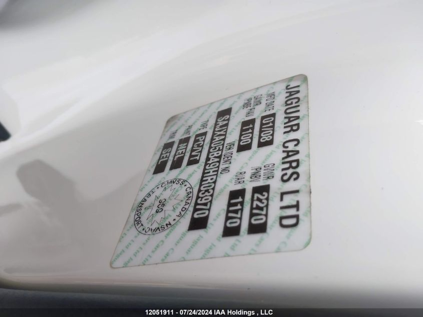 2009 Jaguar Xf VIN: SAJXA05B49HR03970 Lot: 12051911