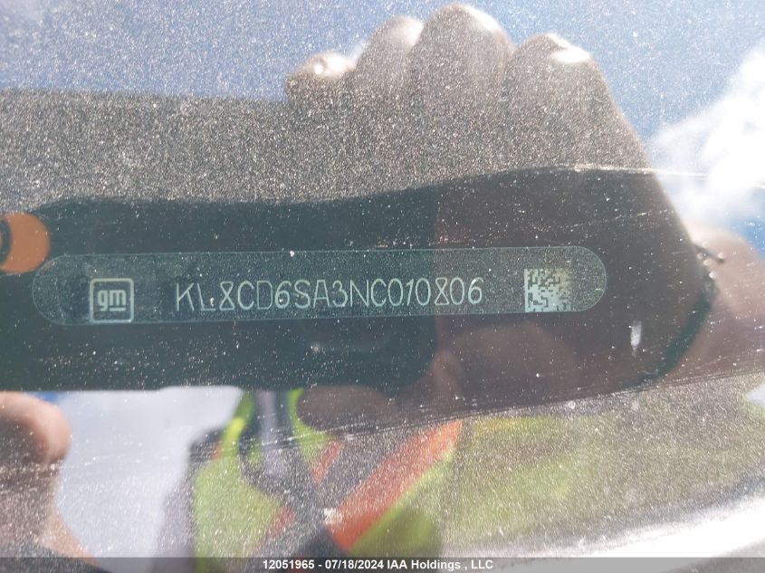 2022 Chevrolet Spark 1Lt VIN: KL8CD6SA3NC010806 Lot: 12051965