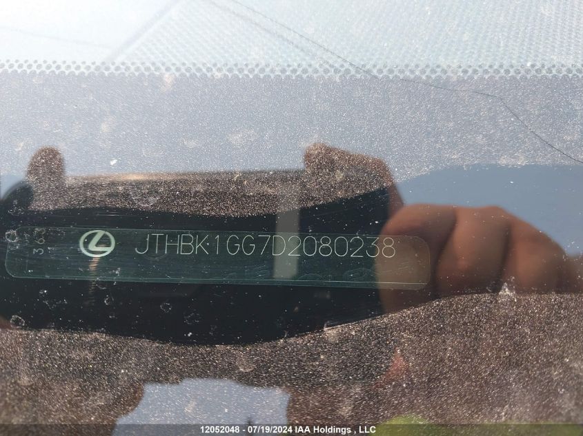 2013 Lexus Es 350 350 VIN: JTHBK1GG7D2080238 Lot: 12052048