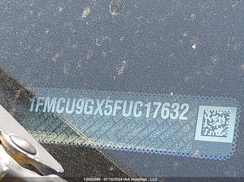 2015 Ford Escape Se VIN: 1FMCU9GX5FUC17632 Lot: 12052095