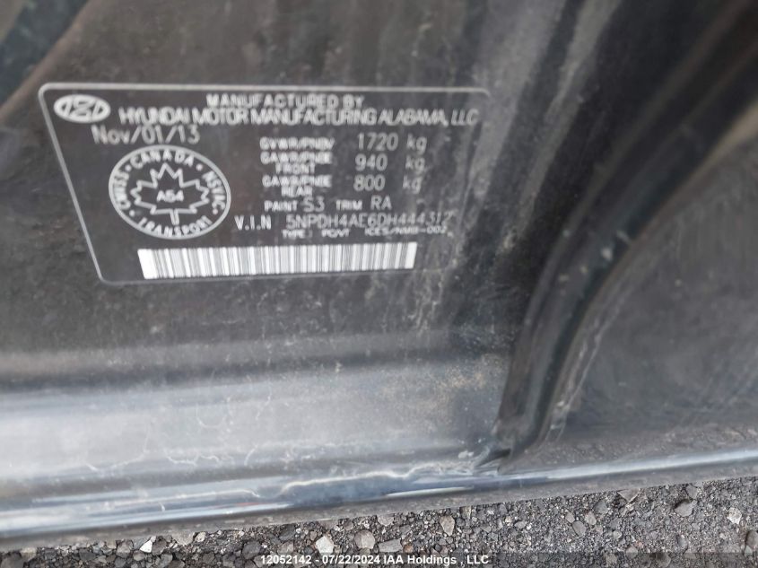 2013 Hyundai Elantra Gls/Limited VIN: 5NPDH4AE6DH444312 Lot: 12052142