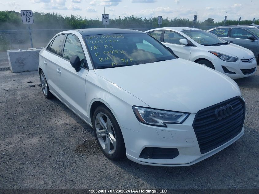 2018 Audi A3 Sedan VIN: WAUAUGFF7J1019831 Lot: 12052401