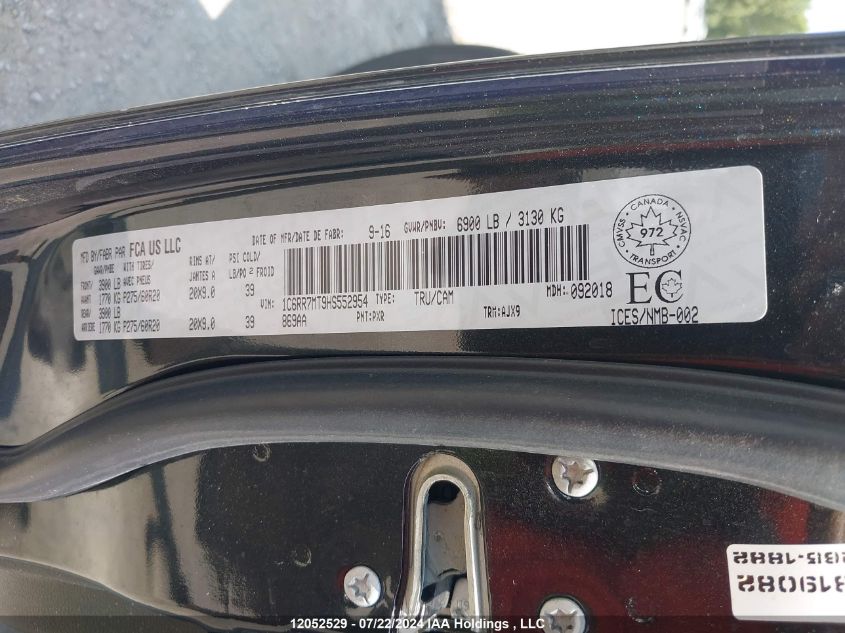 2017 Ram 1500 Sport VIN: 1C6RR7MT9HS552954 Lot: 12052529