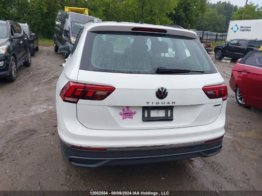 2022 Volkswagen Tiguan VIN: 3VV0B7AX6NM053077 Lot: 12052554