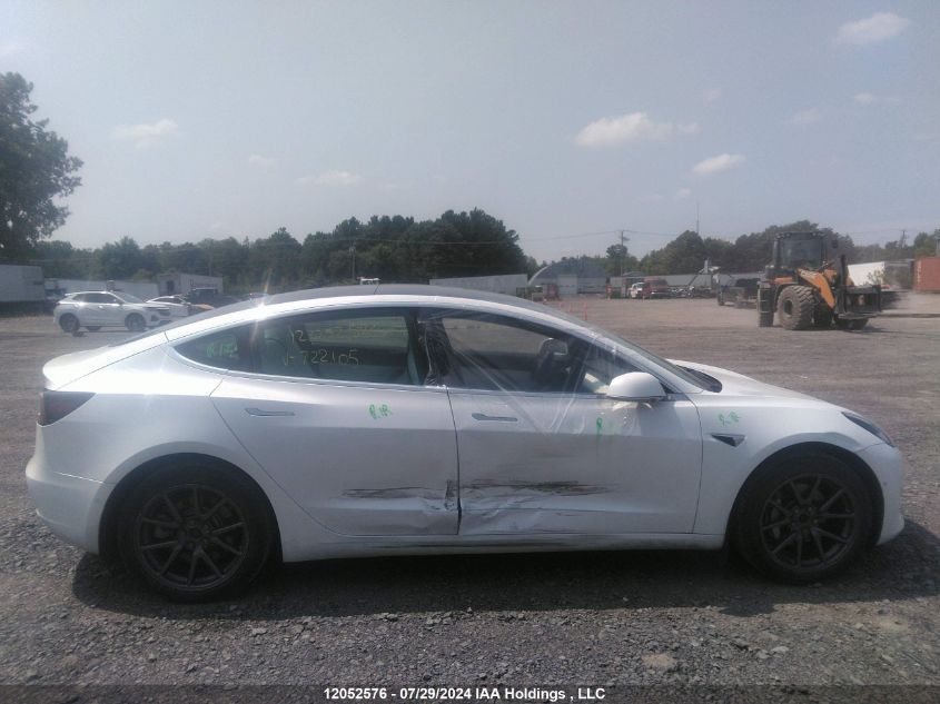 2020 Tesla Model 3 VIN: 5YJ3E1EA1LF722105 Lot: 12052576