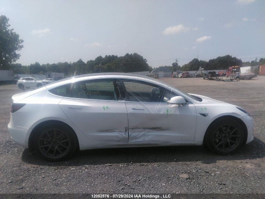 2020 Tesla Model 3 VIN: 5YJ3E1EA1LF722105 Lot: 12052576