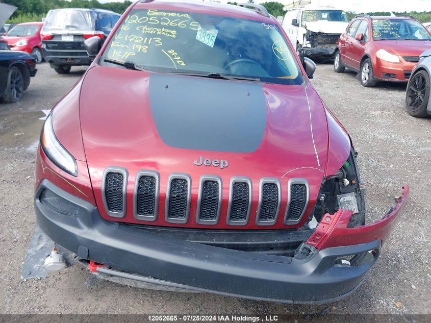 2016 Jeep Cherokee Trailhawk VIN: 1C4PJMBS3GW172113 Lot: 12052665