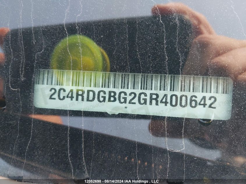 2016 Dodge Grand Caravan Se VIN: 2C4RDGBG2GR400642 Lot: 12052698