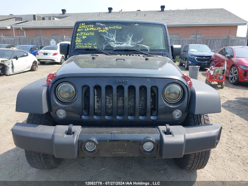 1C4BJWDG9HL736638 2017 Jeep Wrangler Unlimited Sport