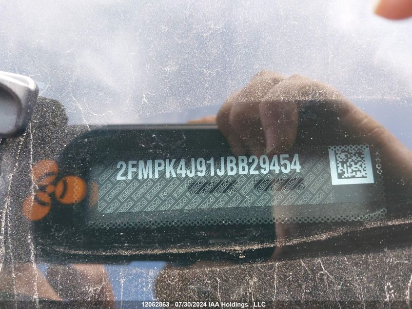 2018 Ford Edge Sel VIN: 2FMPK4J91JBB29454 Lot: 12052863