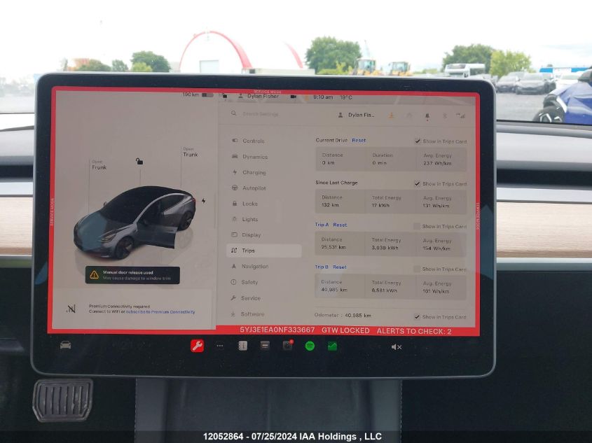 2022 Tesla Model 3 VIN: 5YJ3E1EA0NF333667 Lot: 12052864