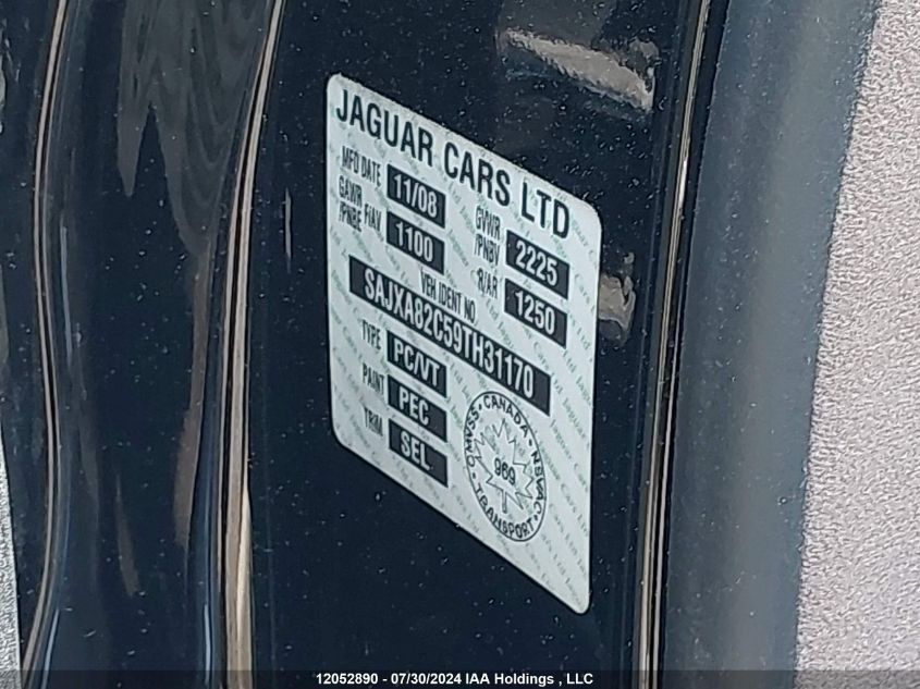 2009 Jaguar Xj Vanden Plas VIN: SAJXA82C59TH31170 Lot: 12052890