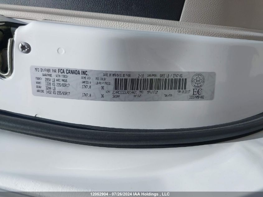 2018 Chrysler Pacifica Touring VIN: 2C4RC1DG3JR214421 Lot: 12052904