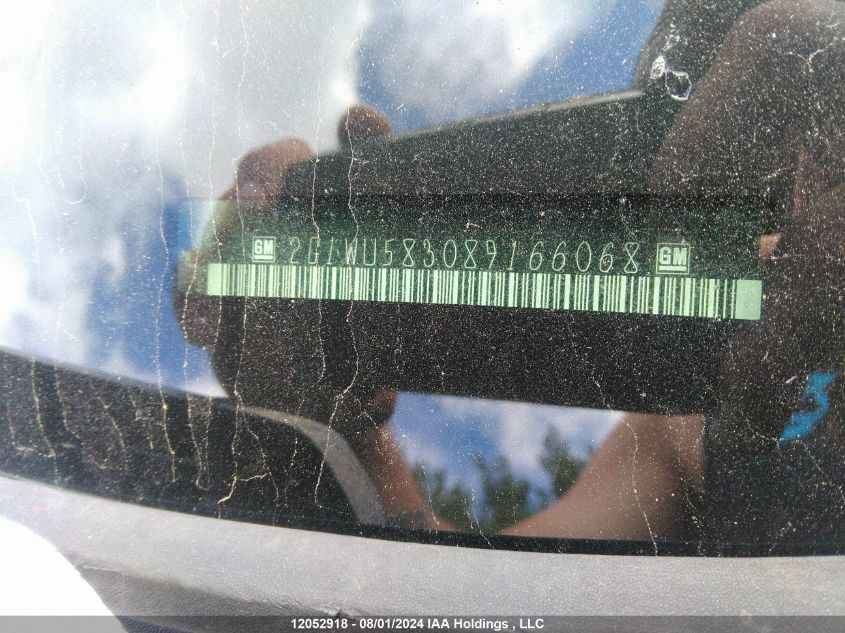 2008 Chevrolet Impala Ltz VIN: 2G1WU583089166068 Lot: 12052918