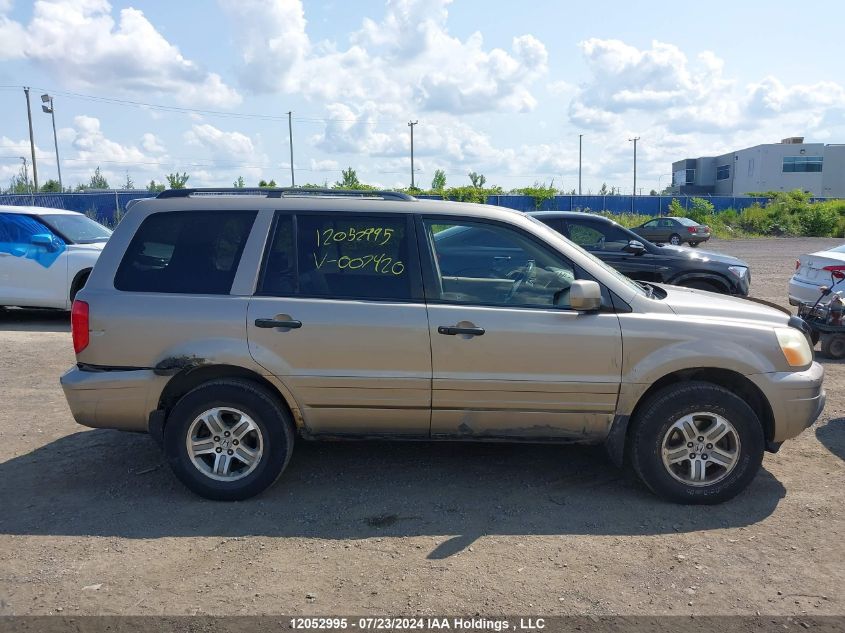 2003 Honda Pilot Exl VIN: 2HKYF18523H007420 Lot: 12052995