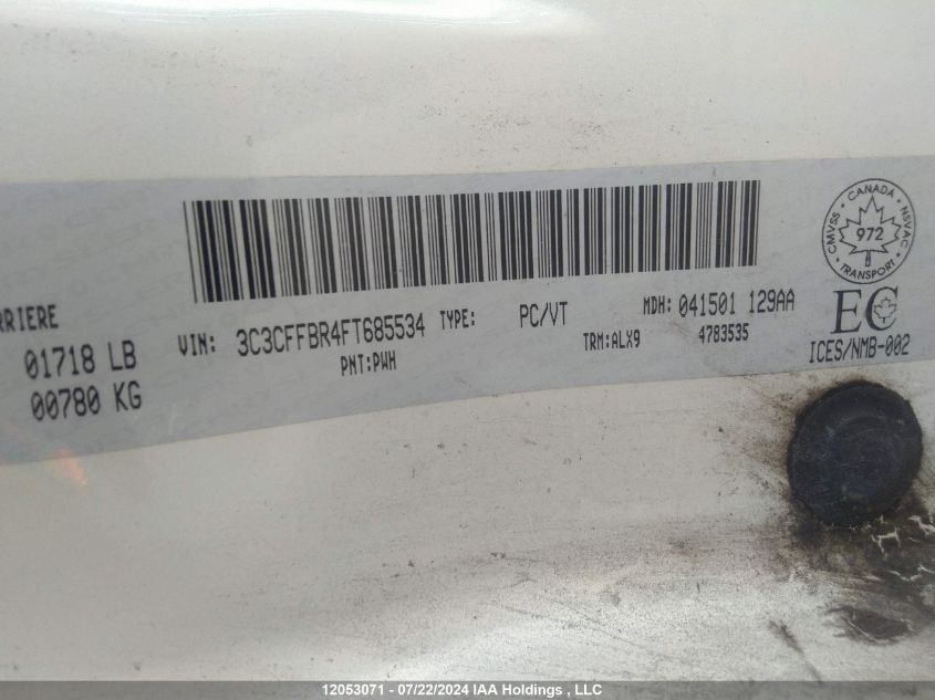 2015 Fiat 500 Sport VIN: 3C3CFFBR4FT685534 Lot: 12053071