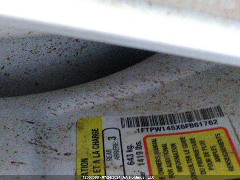 2006 Ford F-150 VIN: 1FTPW145X6FB61762 Lot: 12053090