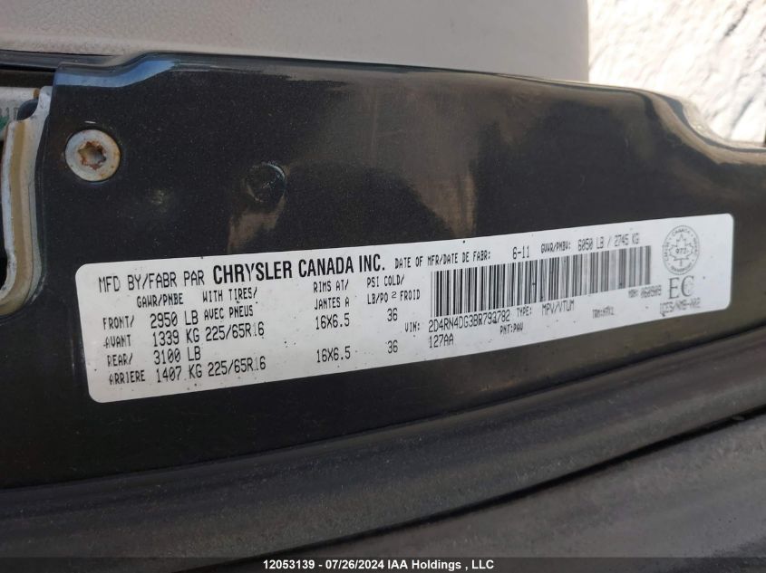 2011 Dodge Grand Caravan Express VIN: 2D4RN4DG3BR793782 Lot: 12053139