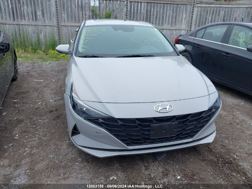2021 Hyundai Elantra Preferred Ivt With Sun And Tech Package VIN: KMHLM4AG8MU100331 Lot: 12053158