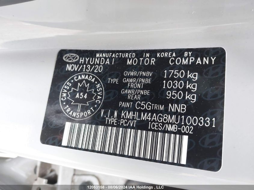 2021 Hyundai Elantra Preferred Ivt With Sun And Tech Package VIN: KMHLM4AG8MU100331 Lot: 12053158