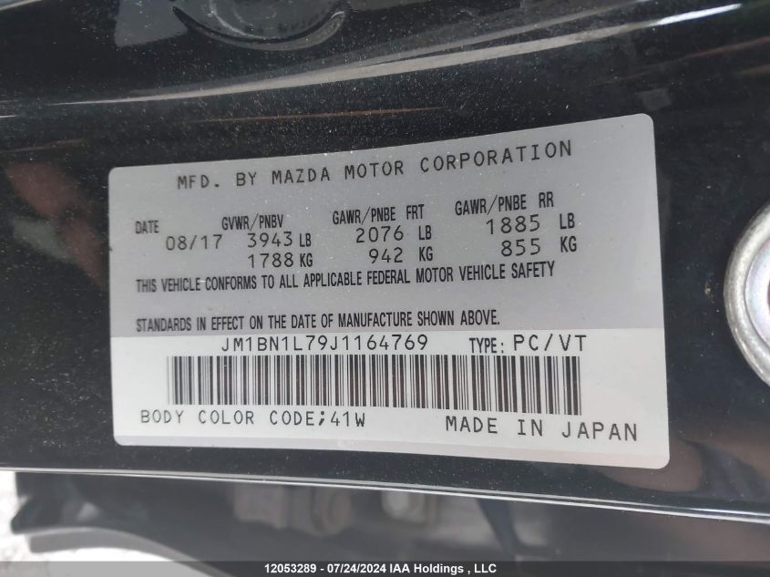 2018 Mazda 3 Touring VIN: JM1BN1L79J1164769 Lot: 12053289