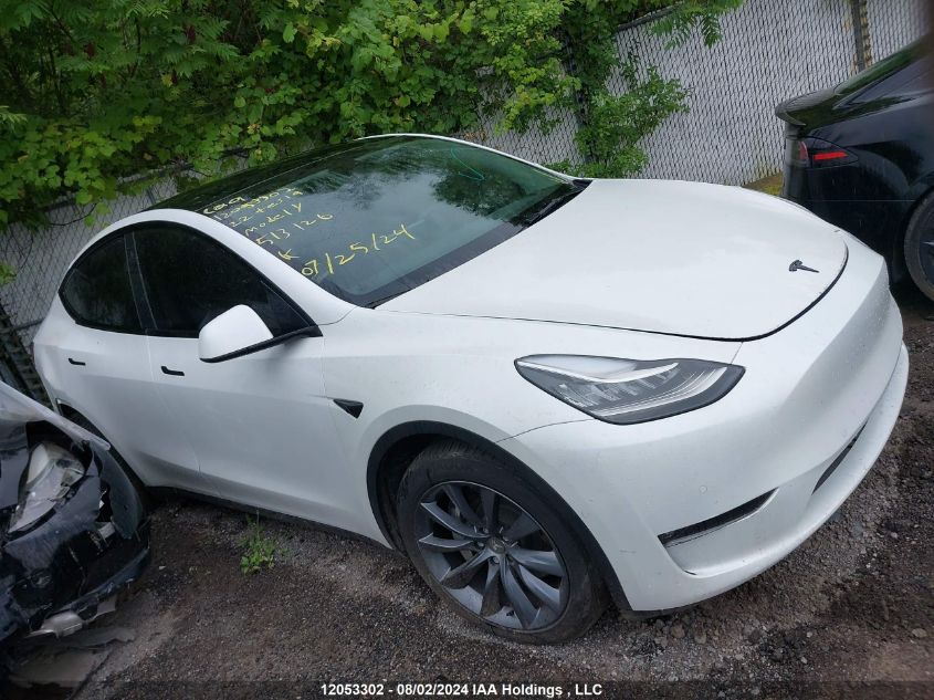 2022 Tesla Model Y VIN: 7SAYGDEE2NF513126 Lot: 12053302