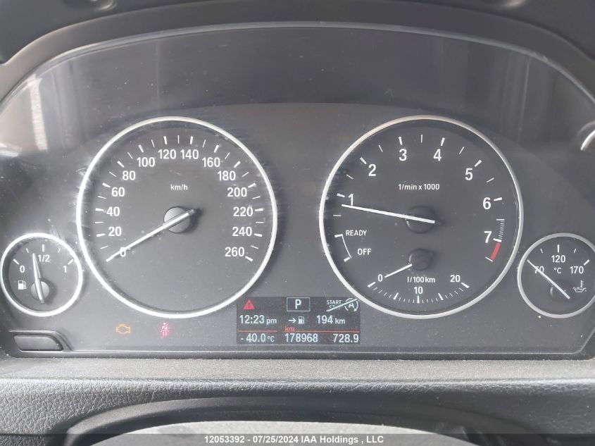 2013 BMW 3 Series VIN: WBA3B3C58DF539594 Lot: 12053392