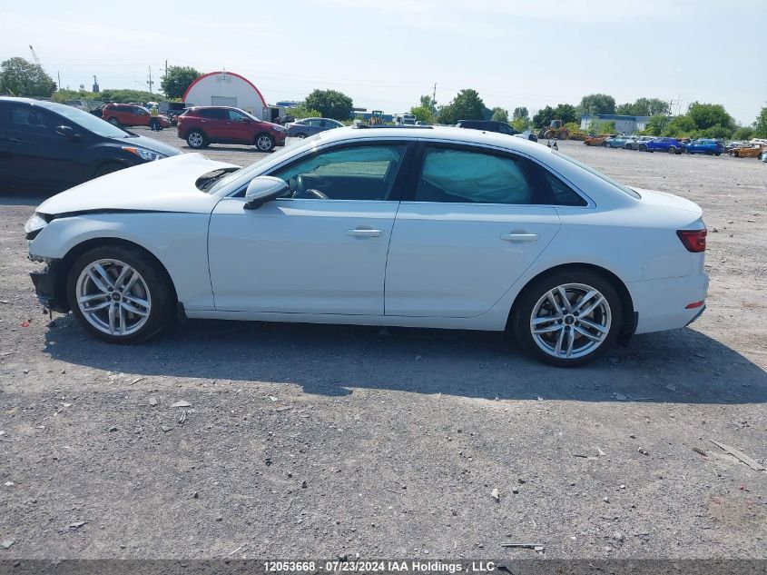 2019 Audi A4 VIN: WAUCNAF4XKN002940 Lot: 12053668