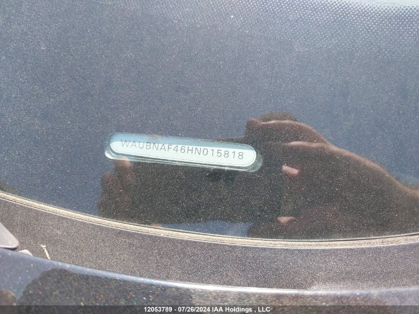 2017 Audi A4 VIN: WAUBNAF46HN015818 Lot: 12053789