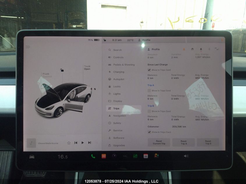 2019 Tesla Model 3 VIN: 5YJ3E1EA9KF419460 Lot: 12053878