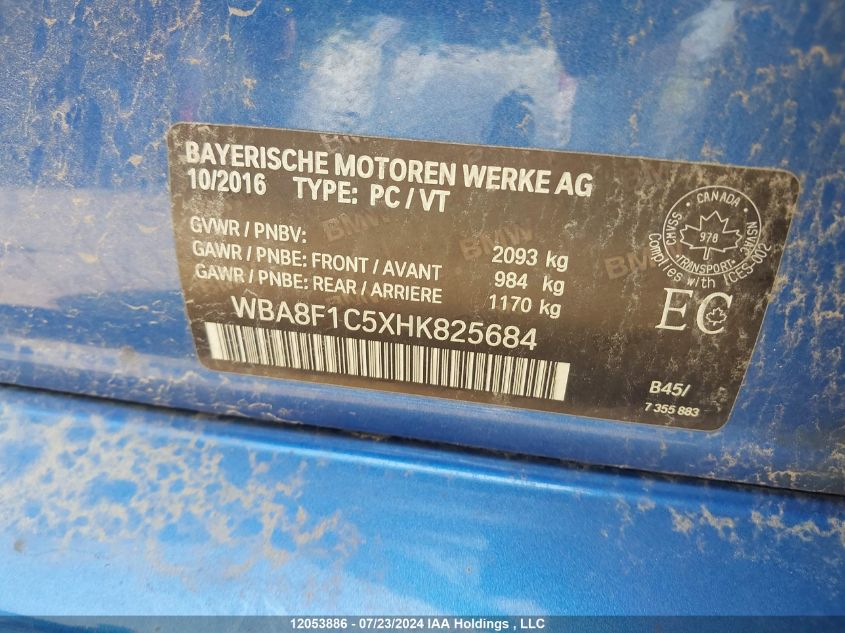 2017 BMW 328 D xDrive VIN: WBA8F1C5XHK825684 Lot: 12053886