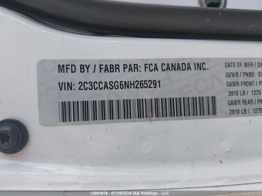 2022 Chrysler 300 Touring L VIN: 2C3CCASG6NH265291 Lot: 12053978