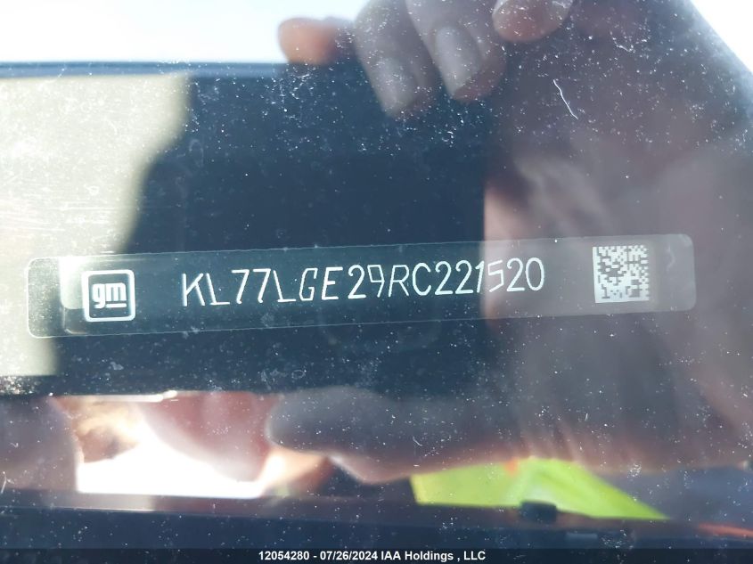 2024 Chevrolet Trax VIN: KL77LGE29RC221520 Lot: 12054280