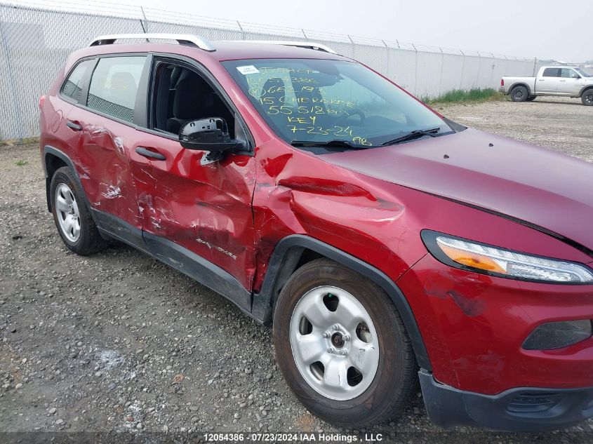 2015 Jeep Cherokee Sport VIN: 1C4PJMAB1FW662193 Lot: 12054386