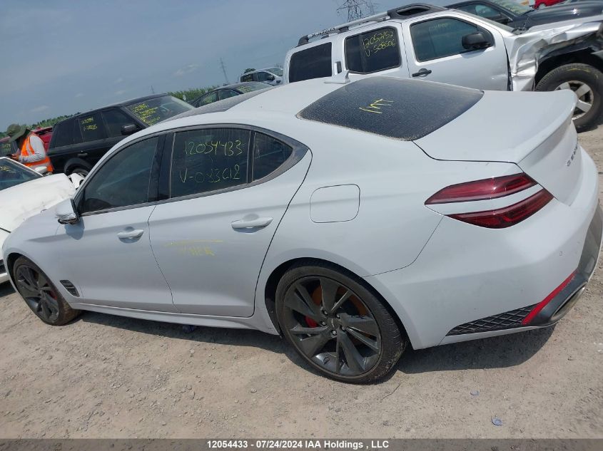 2022 Genesis G70 Sport Advanced/Sport Prestige VIN: KMTG54TE5NU083618 Lot: 12054433