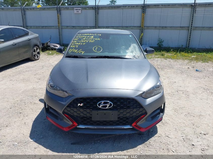 2022 Hyundai Veloster N VIN: KMHT36AH7NU012492 Lot: 12054518
