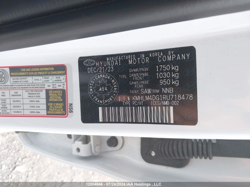 2024 Hyundai Elantra Sel VIN: KMHLM4DG1RU718478 Lot: 12054666