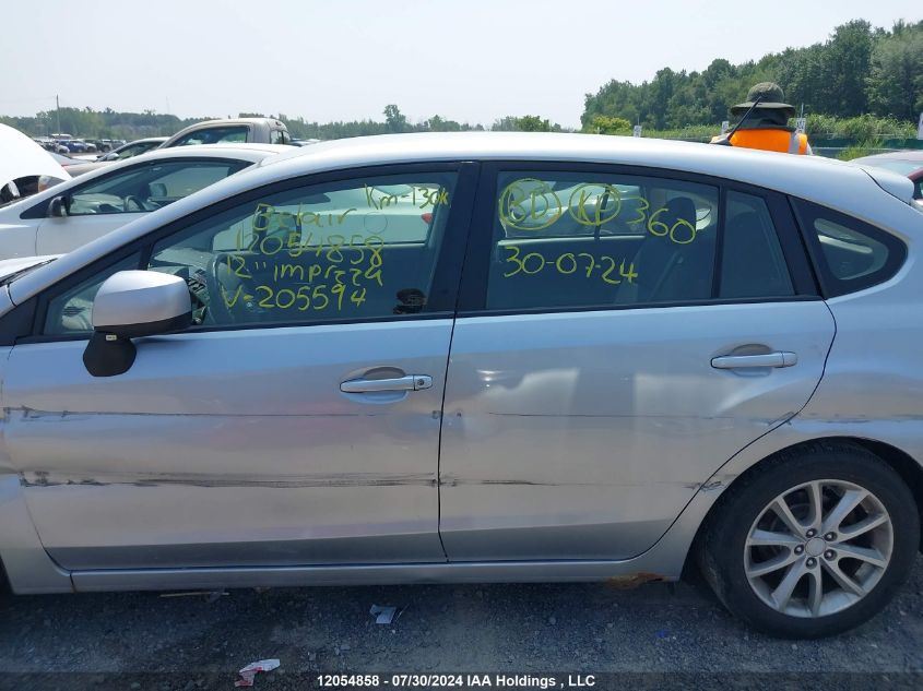 2012 Subaru Impreza VIN: JF1GPAC6XCH205594 Lot: 12054858