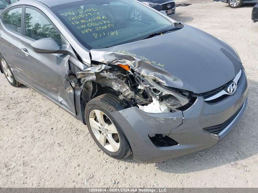 2012 Hyundai Elantra Gls/Limited VIN: 5NPDH4AE0CH086574 Lot: 12054914