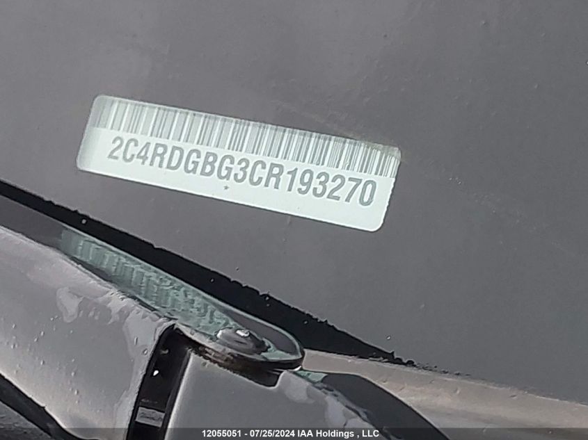 2012 Dodge Grand Caravan Se VIN: 2C4RDGBG3CR193270 Lot: 12055051