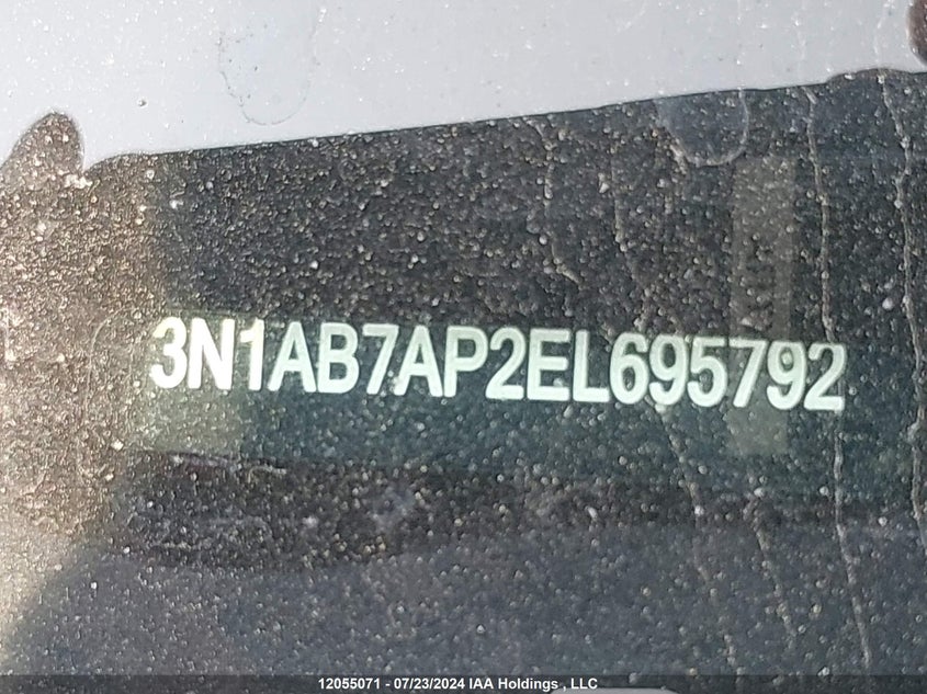 2014 Nissan Sentra S/Sv/Sr/Sl VIN: 3N1AB7AP2EL695792 Lot: 12055071