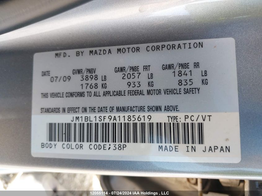 2010 Mazda 3 I VIN: JM1BL1SF9A1185619 Lot: 12055114