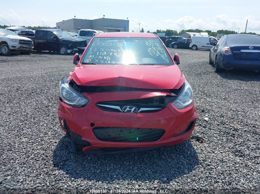 2013 Hyundai Accent Gl VIN: KMHCT5AE0DU110746 Lot: 12055138