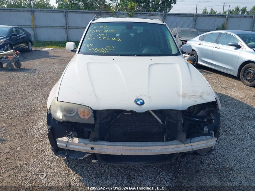 2008 BMW X3 VIN: WBXPC73438WE52262 Lot: 12055242