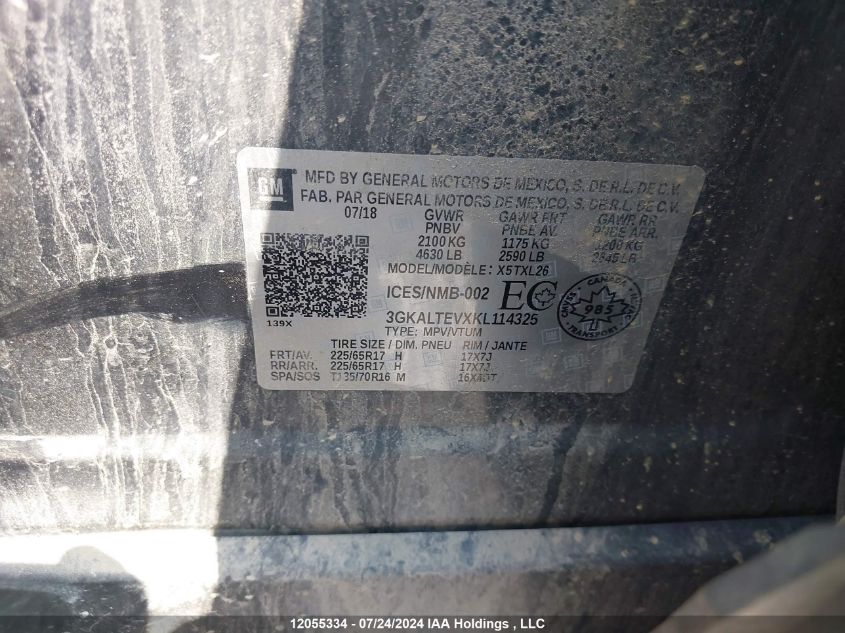 2019 GMC Terrain VIN: 3GKALTEVXKL114325 Lot: 12055334