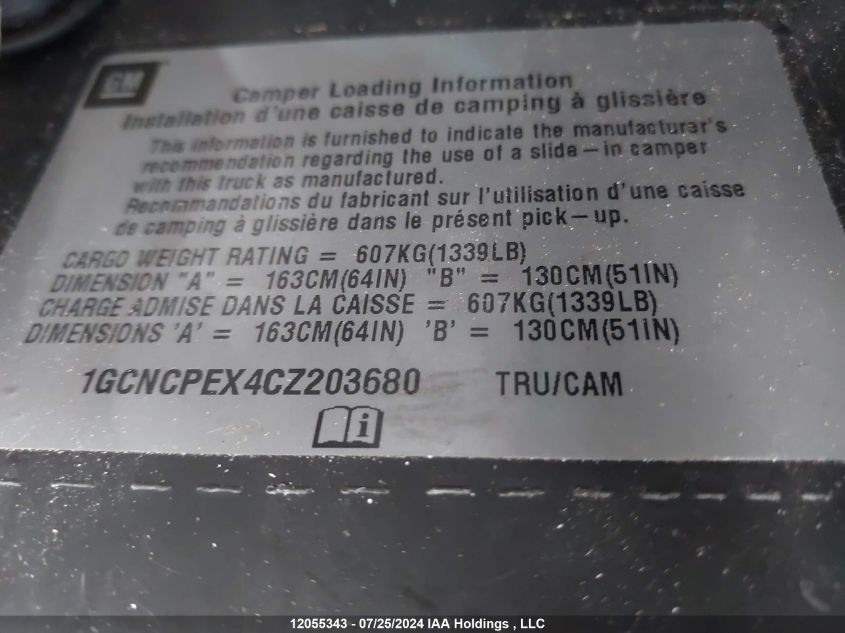 2012 Chevrolet Silverado 1500 VIN: 1GCNCPEX4CZ203680 Lot: 12055343