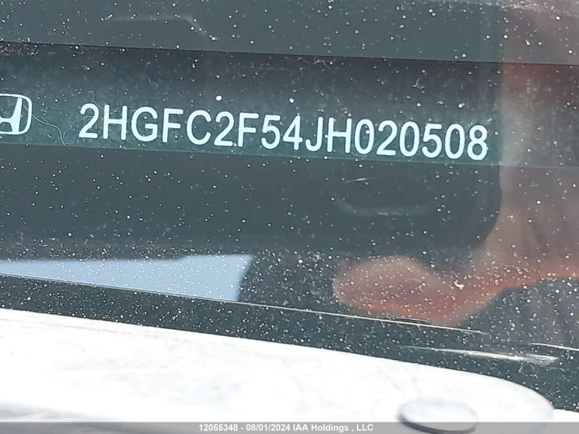 2018 Honda Civic Lx VIN: 2HGFC2F54JH020508 Lot: 12055348
